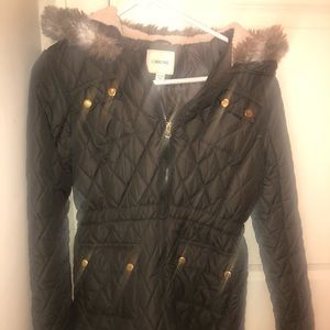 Girls brown puffer coat